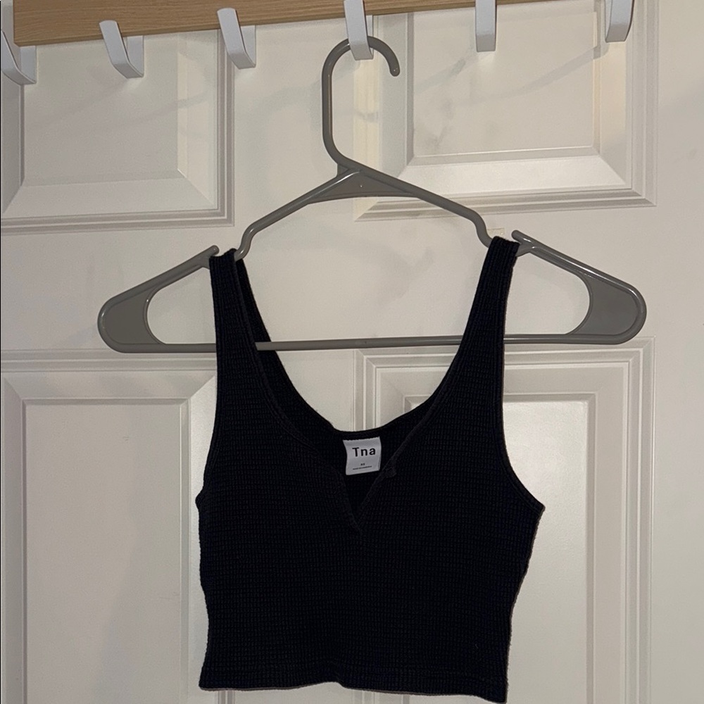 TNA Black Ribbed Tank Top